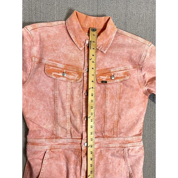 Lee Union-Alls Denim Romper Womens M Persimmon Short Acid Wash Modern Retro - Picture 13 of 16